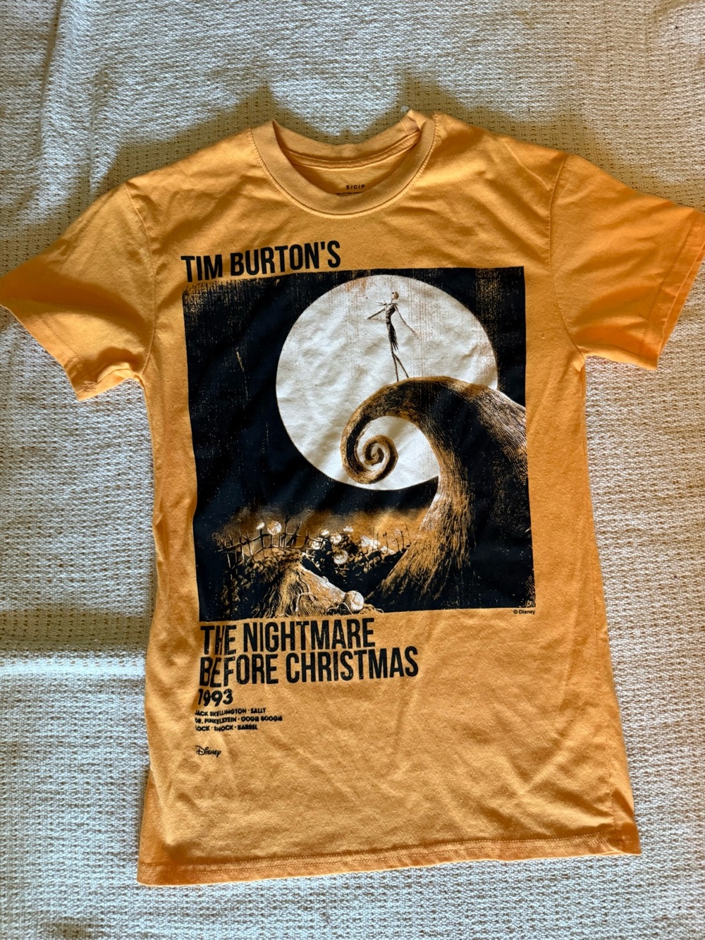 Disney The Nightmare Before Christmas Black Print on Orange Tee